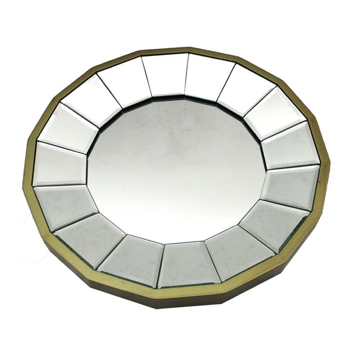 13 1 2 Inch Diameter Gold Finished Pie Plate Wall Mirror
