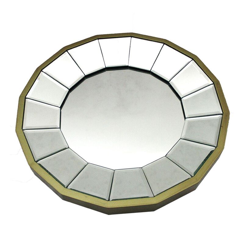 13 1 2 Inch Diameter Gold Finished Pie Plate Wall Mirror image number 0