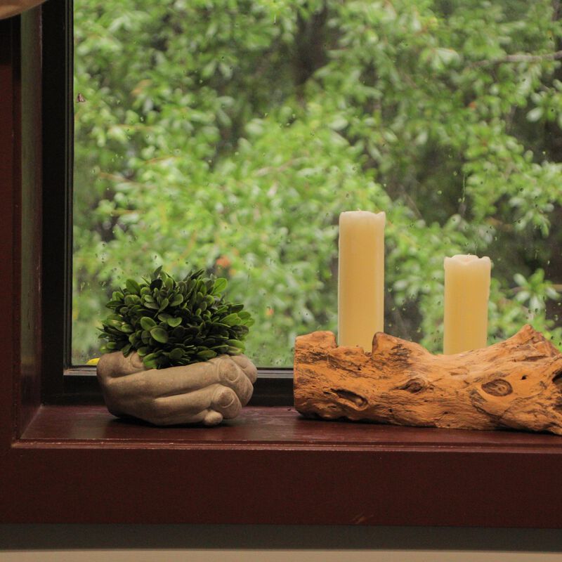 Cement Cupped Hands Wall-Mountable Planter & Birdfeeder image number 8