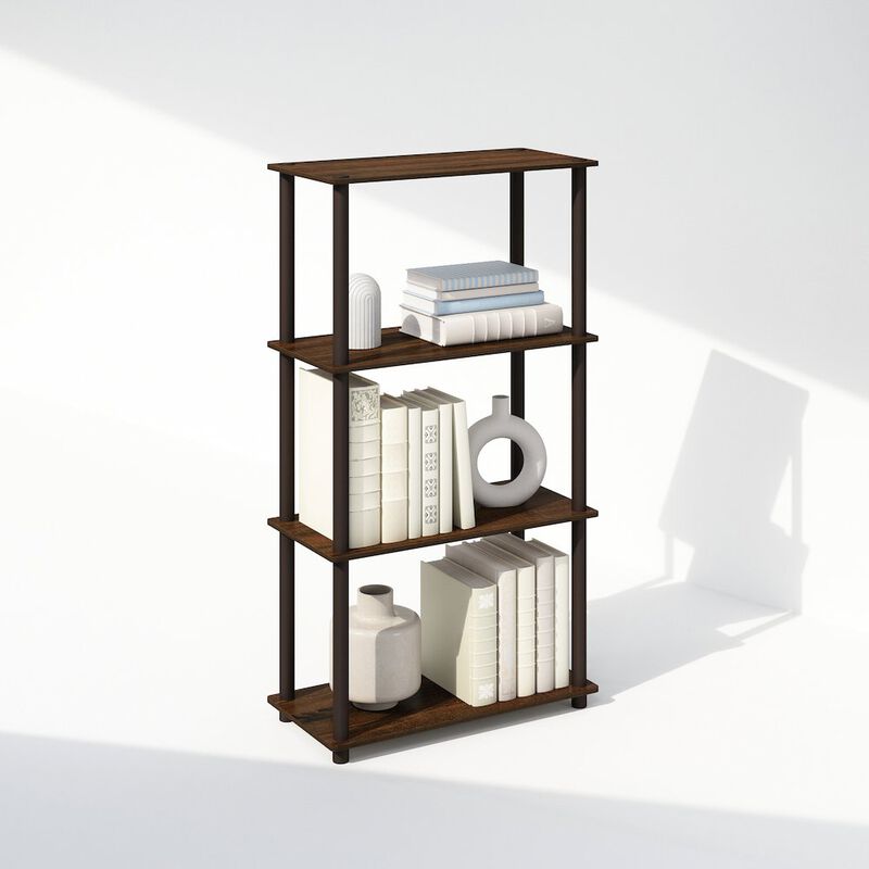 Turn-N-Tube 4-Tier Multipurpose Shelf Display Rack, Shelving Unit, Bookcase