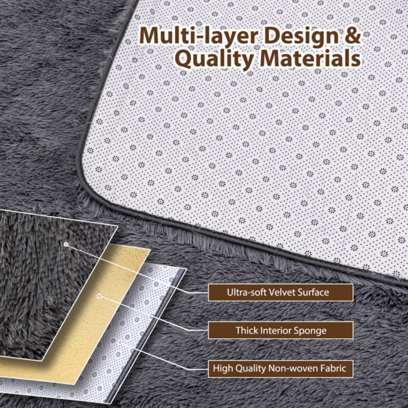 Hivvago Modern Fluffy Soft Shag Rug with Non-slip Grip Dots