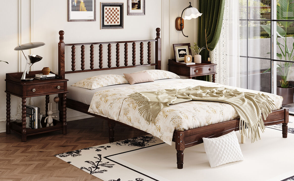 Jormir Queen Size Wood Platform Bed