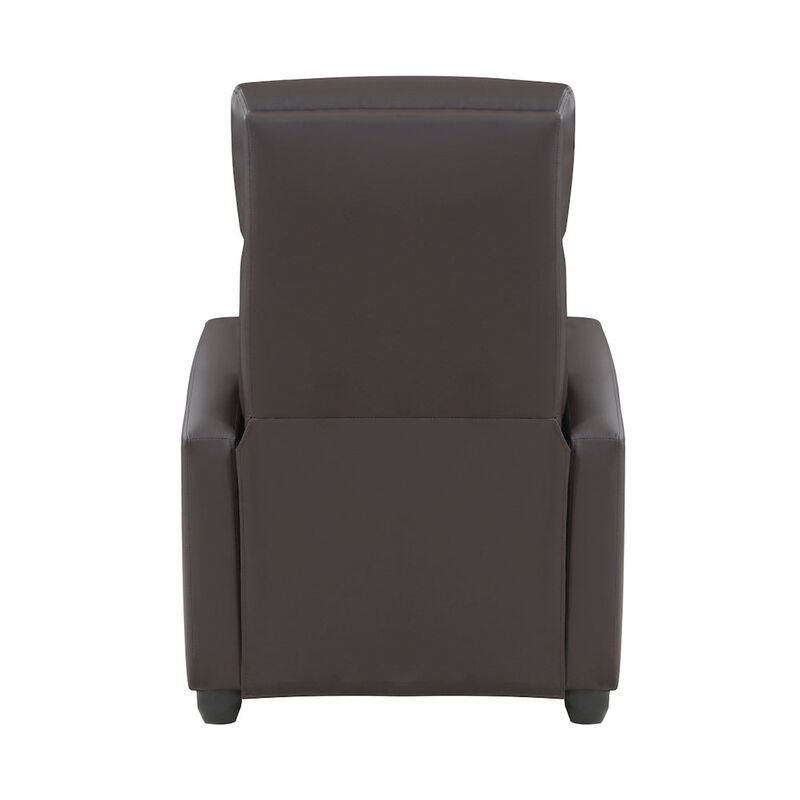 Lexicon Greenfield Faux Leather Push back Recliner in Dark Brown