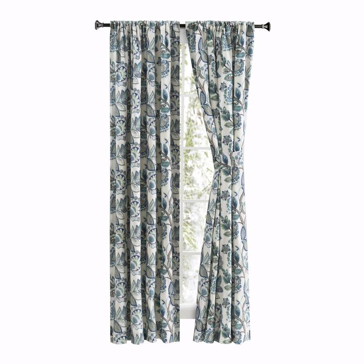 Ellis Curtain Wynette Lined 3" Rod Pocket Curtain Panel Pair with Tiebacks