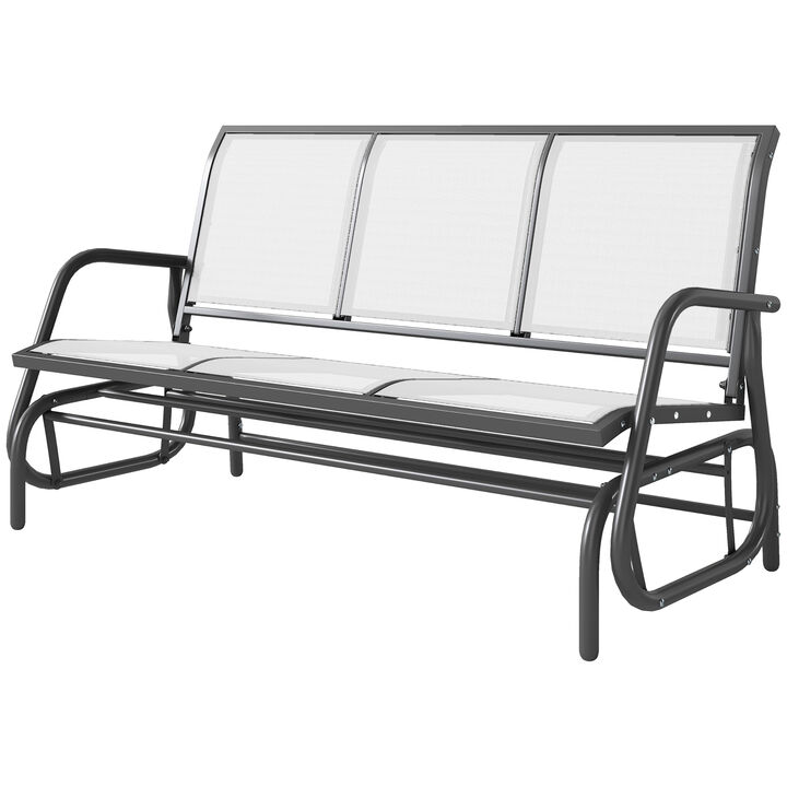 Hivvago 3-Seat Patio Swing Bench with Breathable Mesh