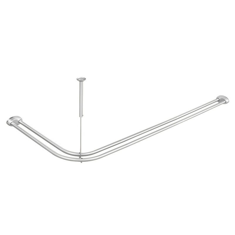 Rustproof Aluminum Double L-Shaped Shower Curtain Rod image number 2