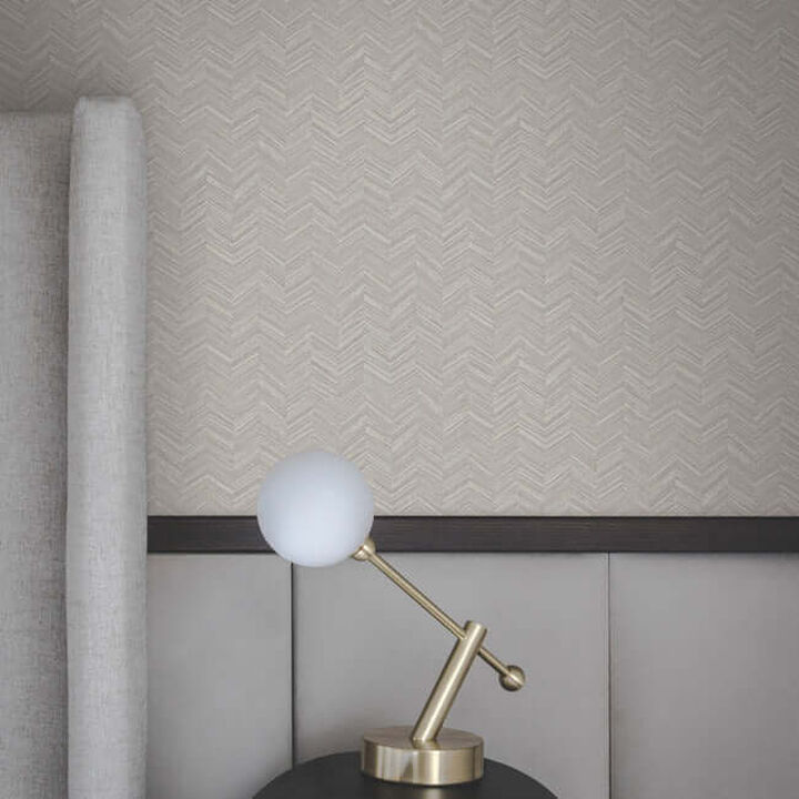 Raised Chevron Light Grey Wallpaper