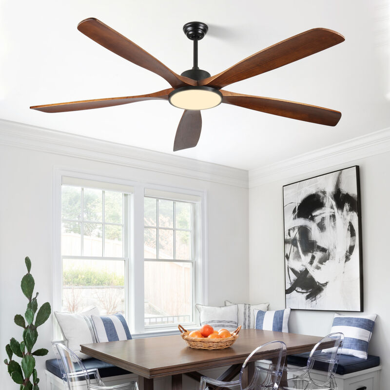 ELEMENT ACE 72-Inch Large Ceiling Fan with Remote Control, Three-Color Dimmable Light, 5 Reversible Blades for Garden, Patio, Farmhouse, Living Room, Bedroom image number 4