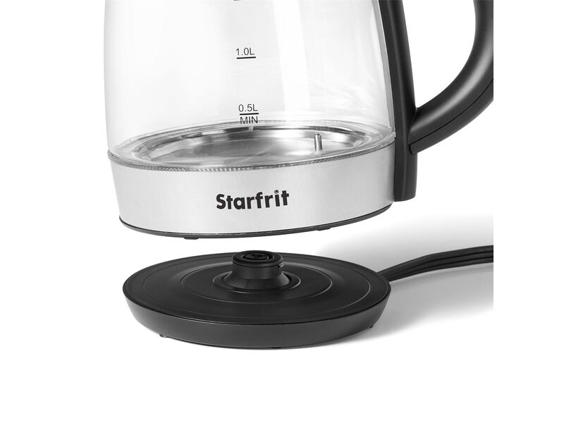 Starfrit - Glass Electric Kettle, 1.7 Liter Capacity, 1500 Watts, Stainless Steel