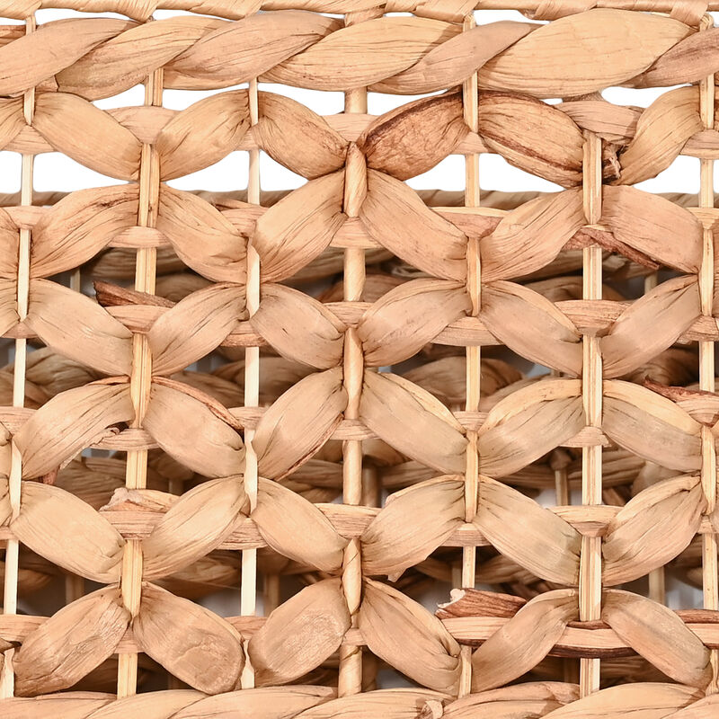 Quinn Bohemian Cottage Woven Hyacinth Rectangular Storage Baskets with Handles