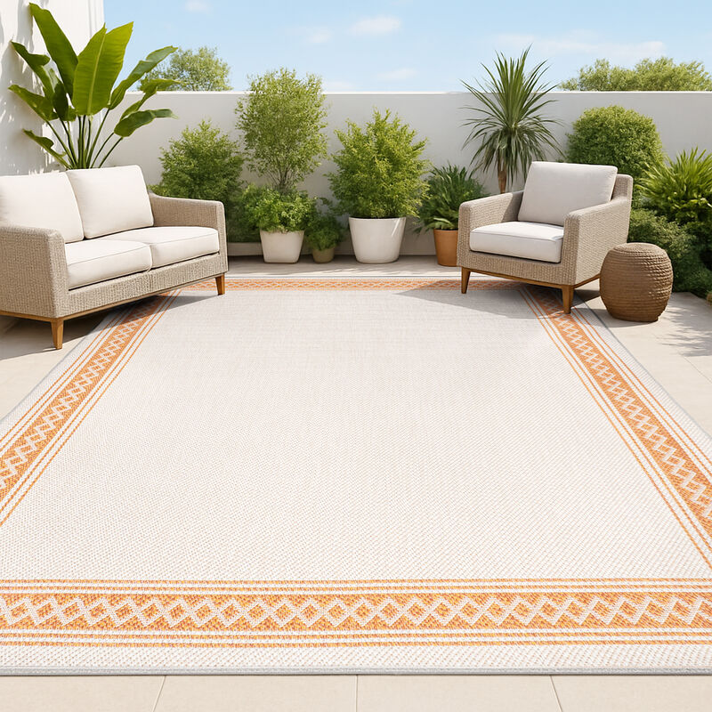 Lucia Classic Diamond Border Indoor/Outdoor Area Rug
