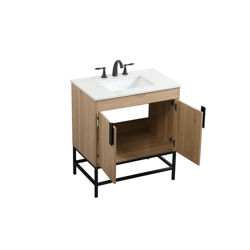 Elegant Kitchen and Bath 30 inch Single bathroom vanity in mango wood