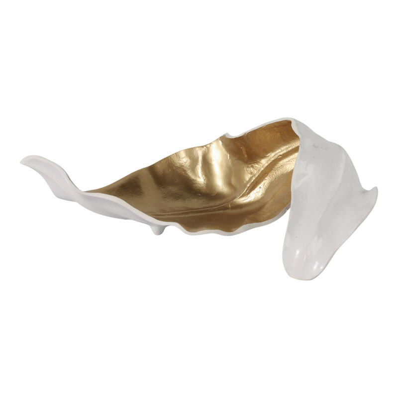 Metal 18" Curled Leaf, Ivory/gold image number 0