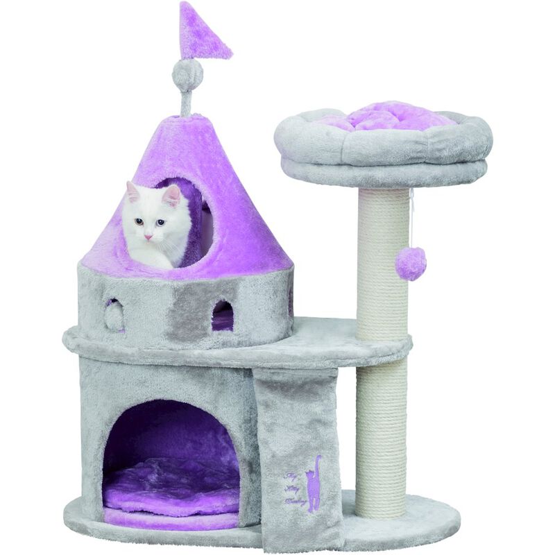 TRIXIE My Kitty Castle Plush Cat Tree, Sisal Scratching Posts, Rustling Fabric image number 1
