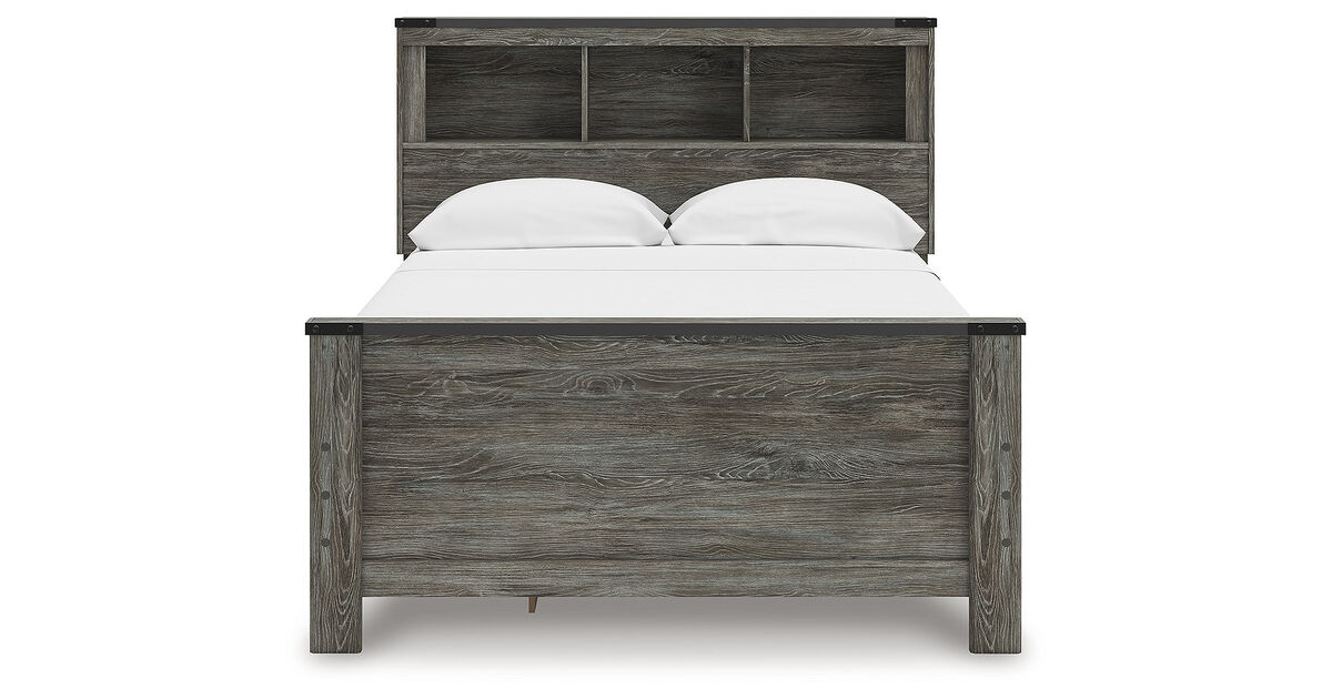Frandern Full Bookcase Panel Bed with Storage