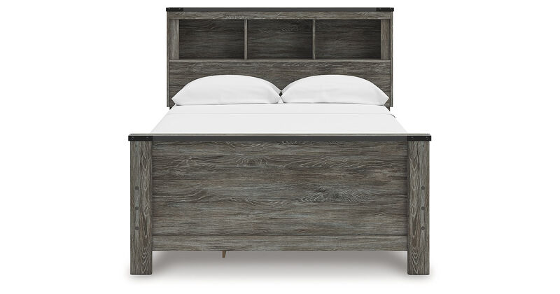 Frandern Full Bookcase Panel Bed with Storage image number 0