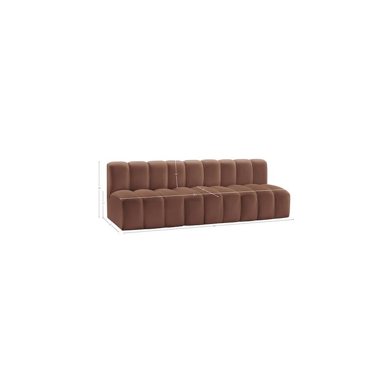 Meridian Furniture Arc Cognac Vegan Leather Modular Sofa