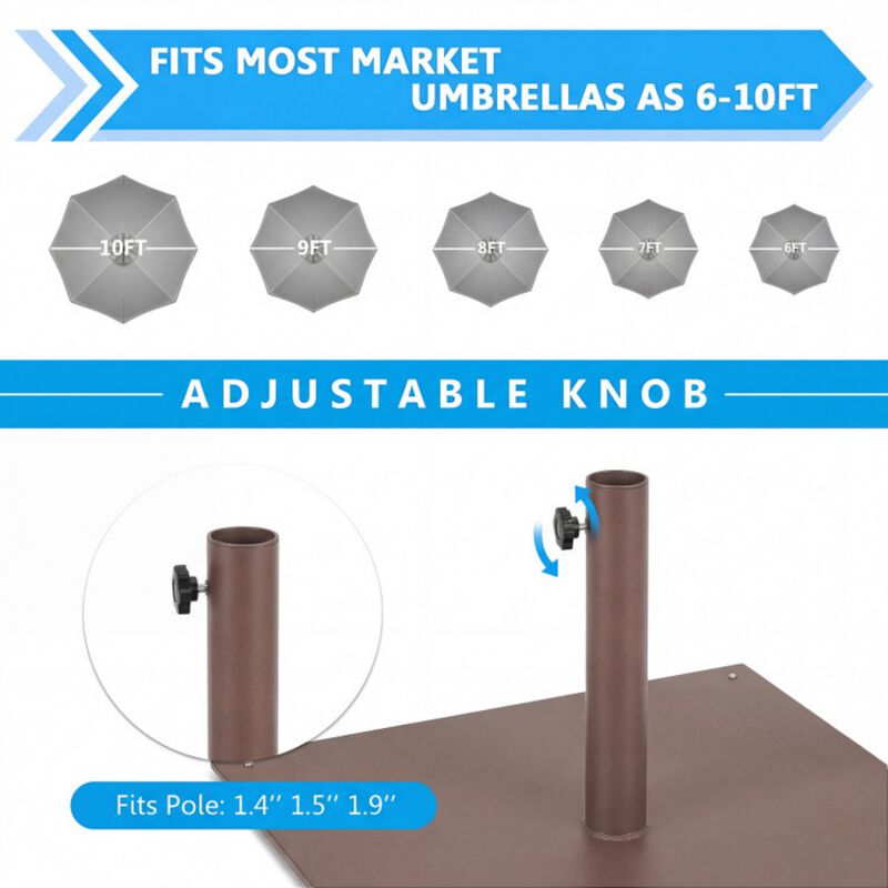25 Inch Square Patio Umbrella Base 42 LBS Weighted image number 6