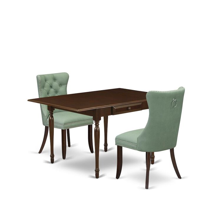 3 Piece Modern Dining Table Set Contains a Rectangle Kitchen Table