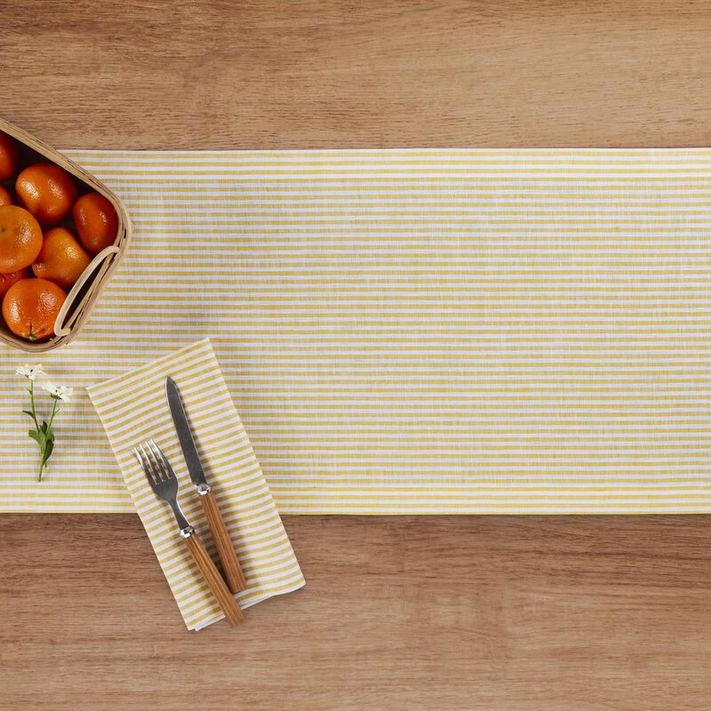 Solino Home 100% Pure Linen Table Runner - Narrow Stripe