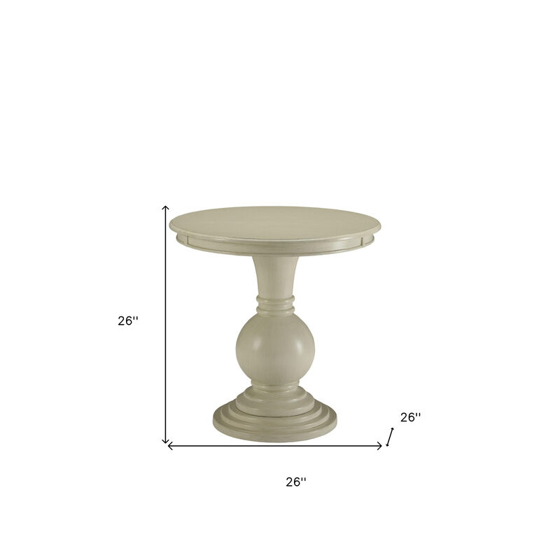 Classic Solid Wood Round Accent Table &ndash; Durable Wooden End Table for Small Spaces