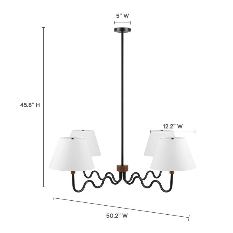 Sunlit Squiggle 4-Arm Pendant Light image number 4