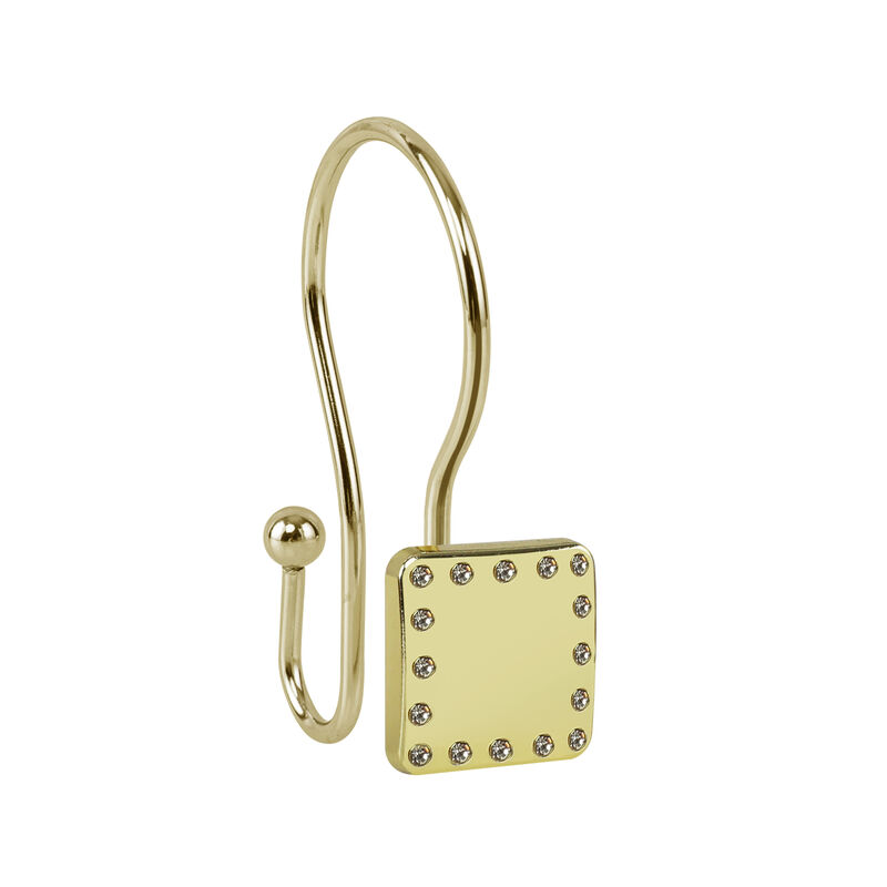 Metal Double Shower Curtain Hooks, Set of 12 image number 0