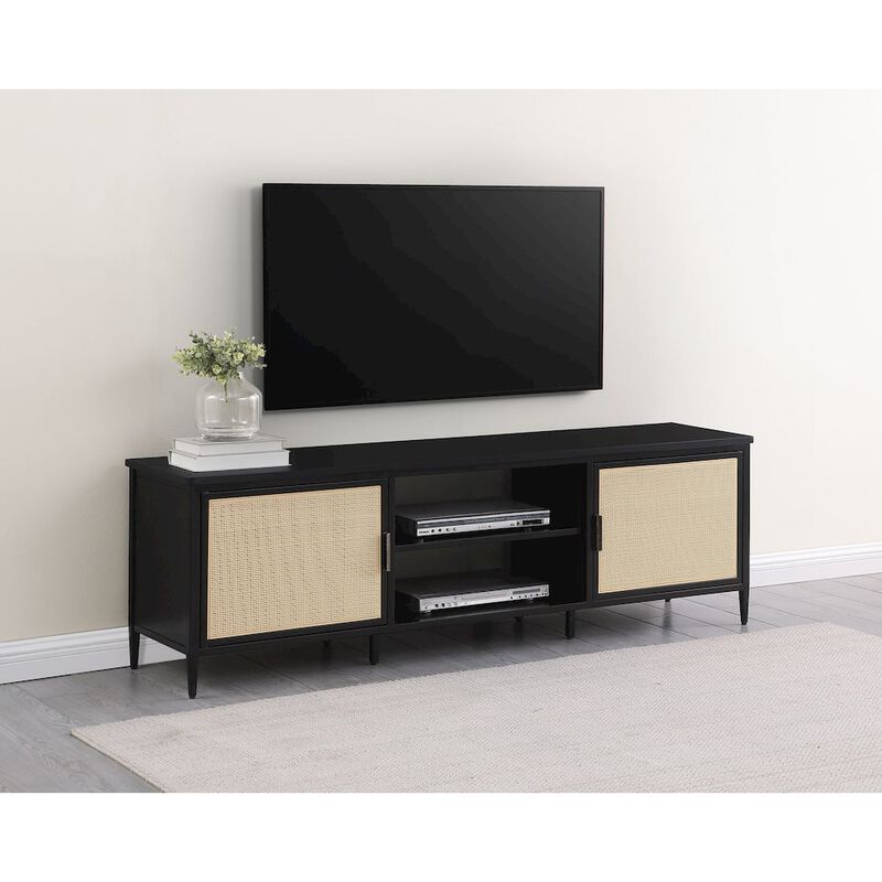 Coaster Co. of America Amherst 2-door 70-inch Metal TV Stand Media Console Black