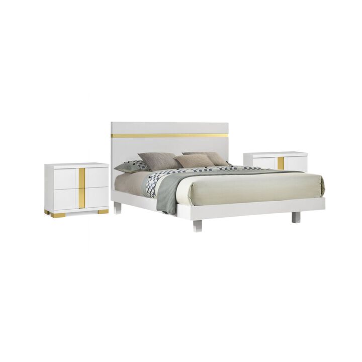 3pc Bedroom Set, Wood, 2 Nightstands