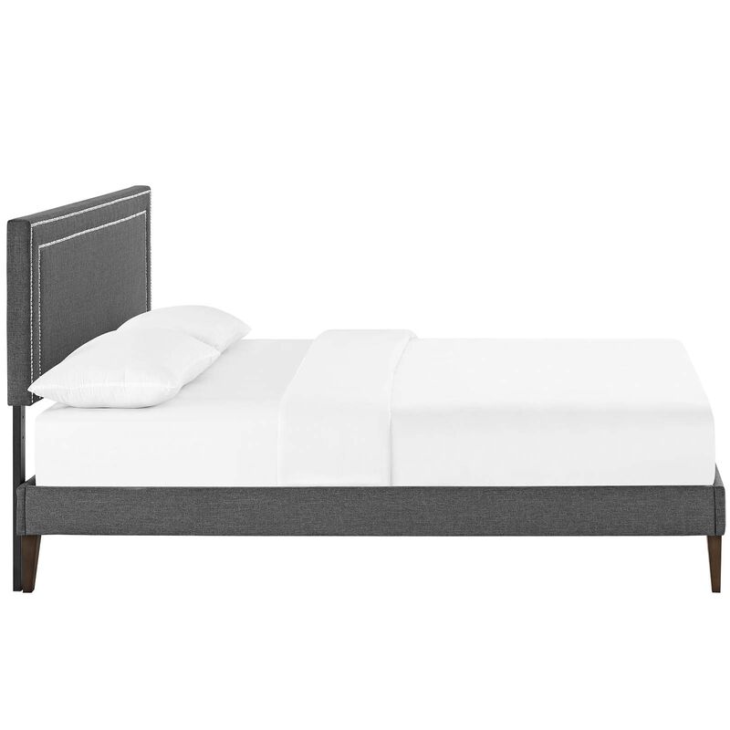 Modway - Virginia Full Fabric Platform Bed with Squared Tapered Legs Gray