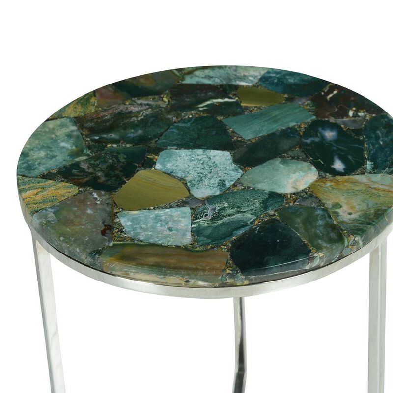 Foster Agate Top Round Chairside Table