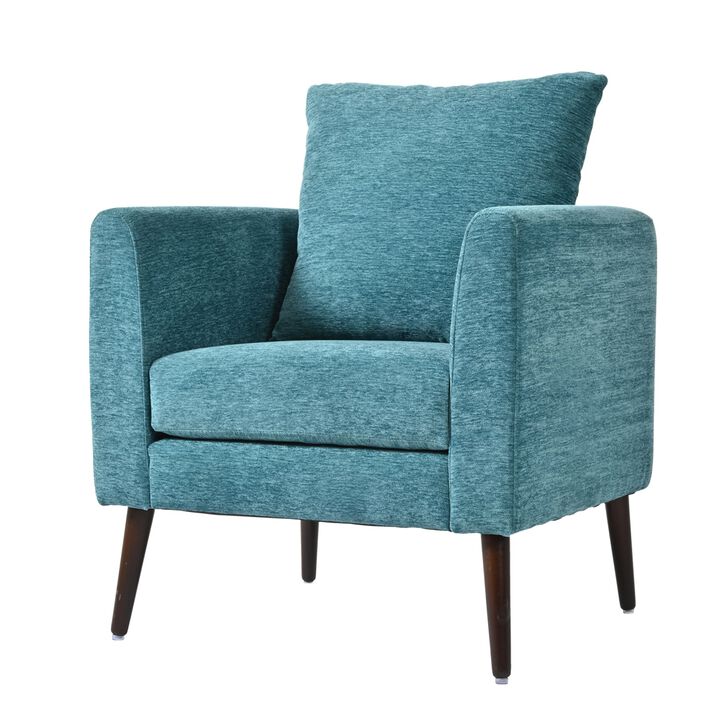 Mondawe Barrel Chair, Fabric Armchair Club Chair, Upholstered Accent Chair with Waist Pillow
