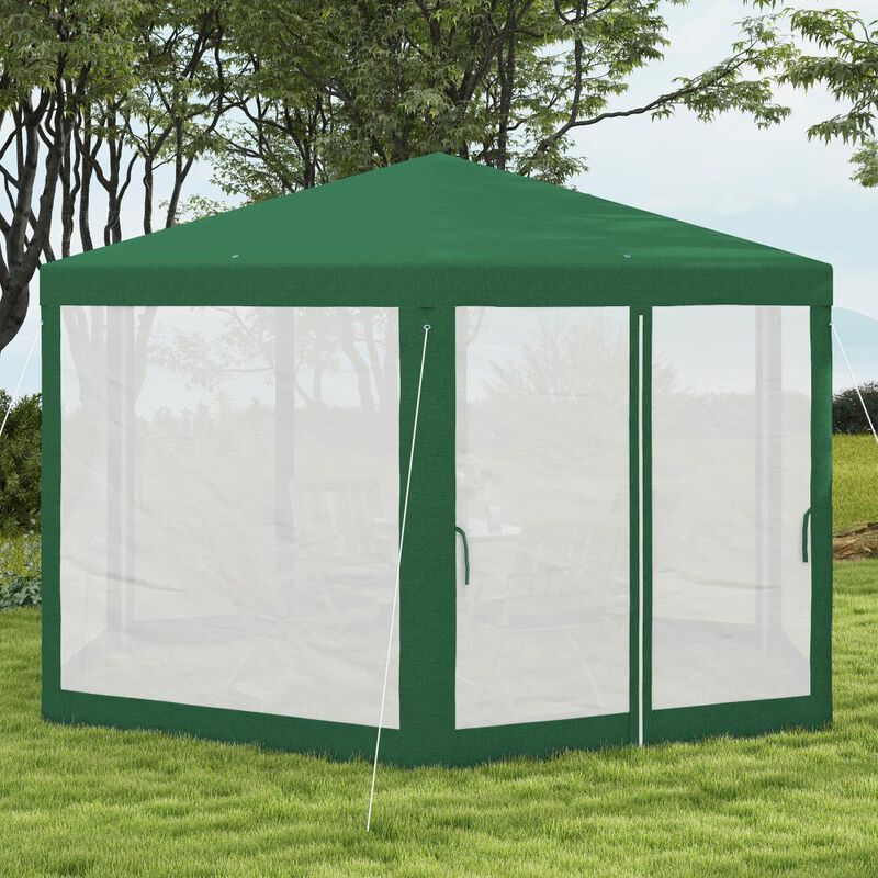 Hivvago 13' x 11' Hexagon Party Tent Canopy with Protective Mesh Walls image number 6
