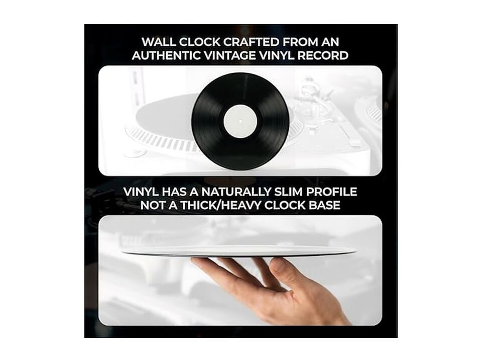 LED Light Black Retro Vinyl Record Wall Clock Modern Living Room Decor
