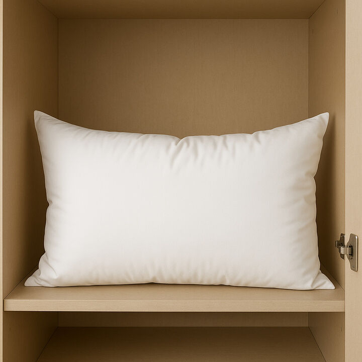 HomeRoots 13" X 21" White Lumbar Cotton Down Blend Throw Pillow Insert