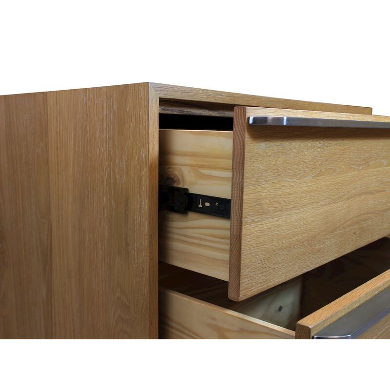 Sarasota Large 2-Drawer Nightstand in Natural Oak