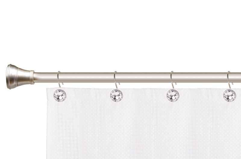 Utopia Alley Rust-Resistant Metal Shower Curtain Hooks with Large Crystal, Set of 12 image number 4