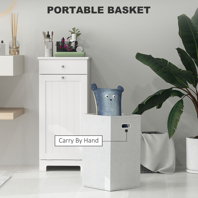 Hivvago Wooden Laundry Cabinet with Tilt-Out Basket image number 4