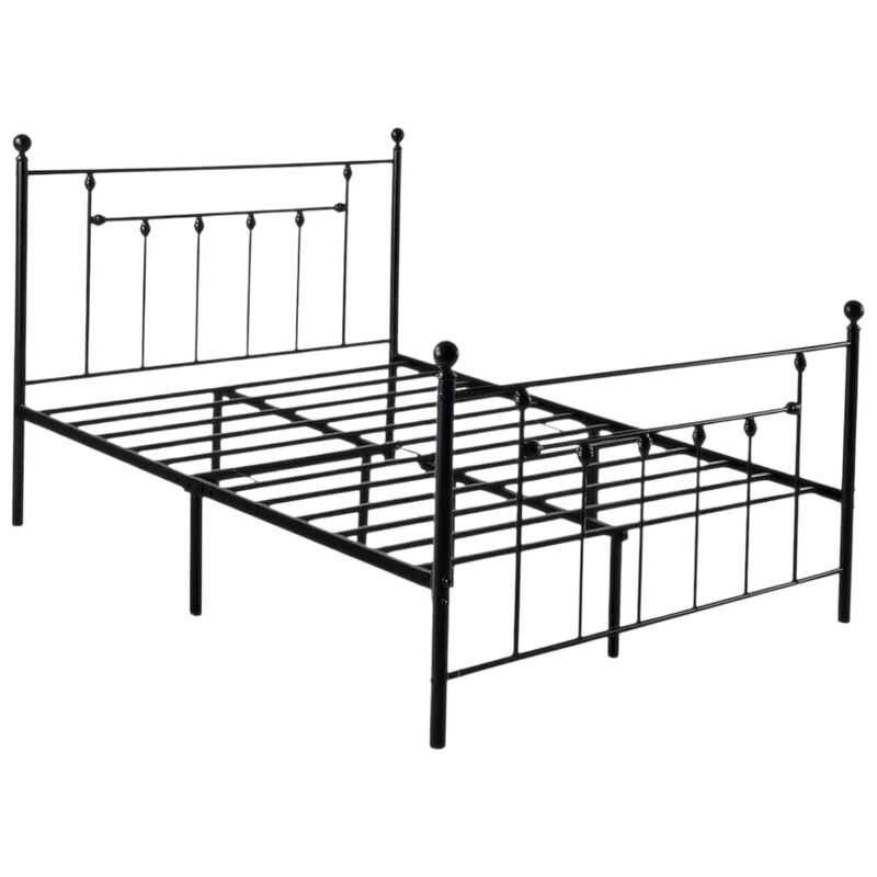 Elegant Arched Metal Bed Frame – Vintage Platform Style with Footboard