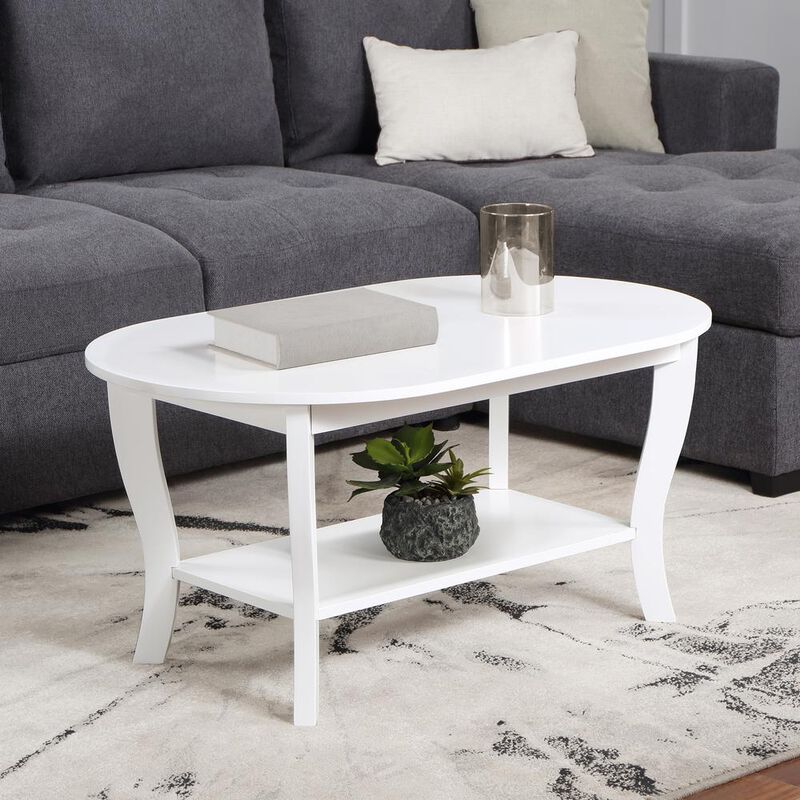 American Heritage Oval Coffee Table with Shelf