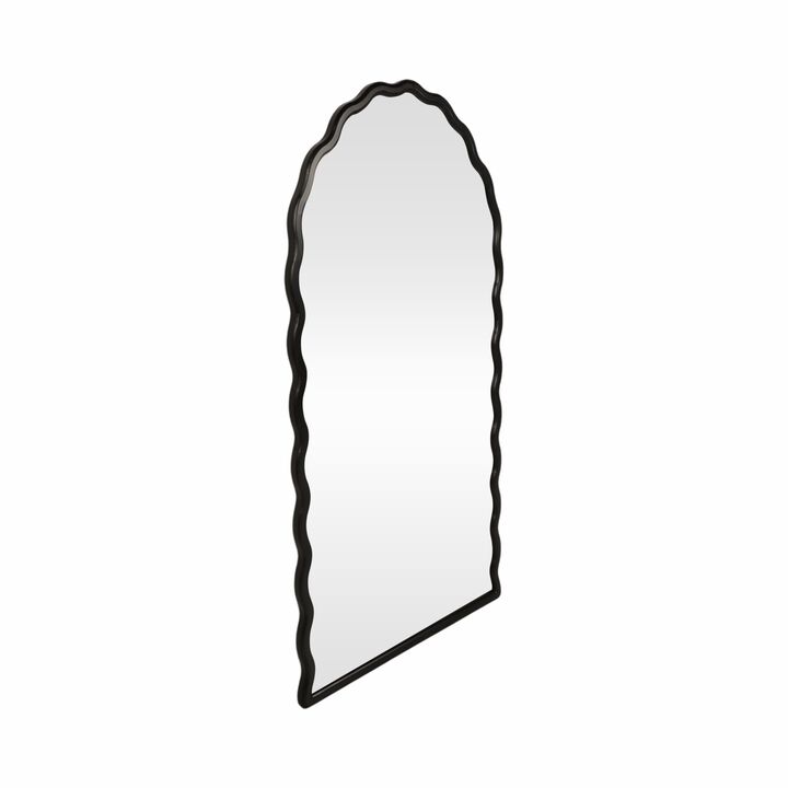 31x59" Wavy Leaner Mirror, Black