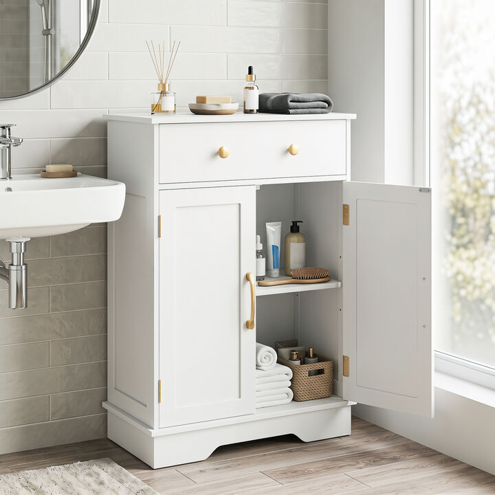 Modern Floor Sideboard Cabinet with Doors and Drawer Storage