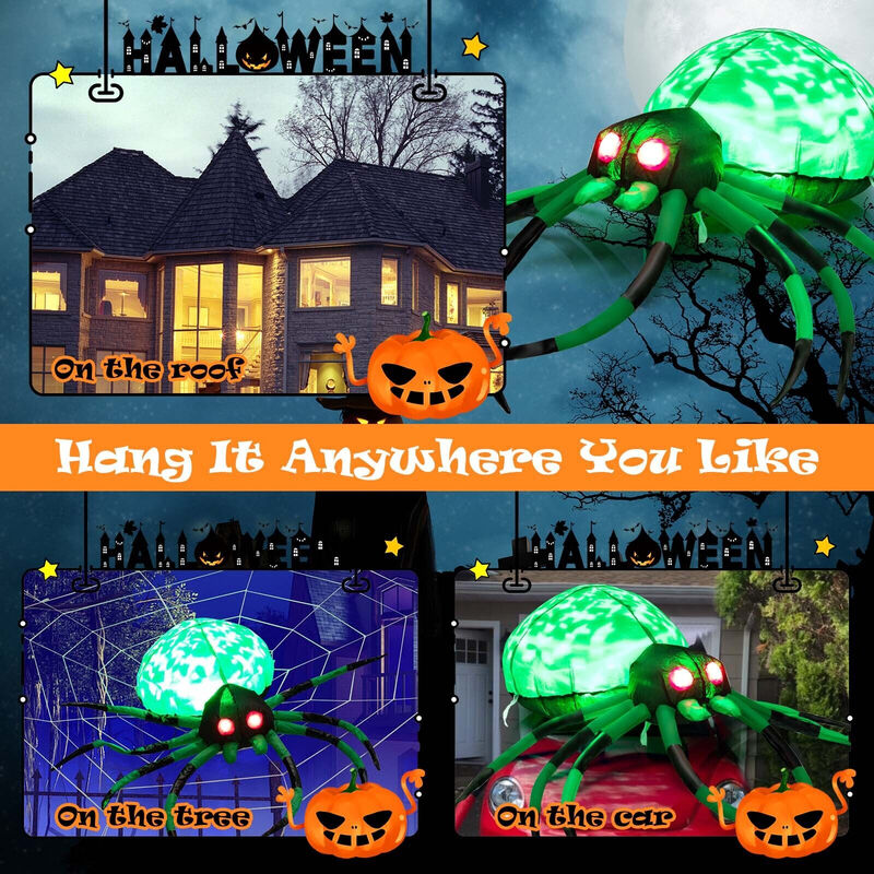 Halloween Inflatable Creepy Spider &ndash; Spooky Outdoor Decoration for Yard or Garden image number 4