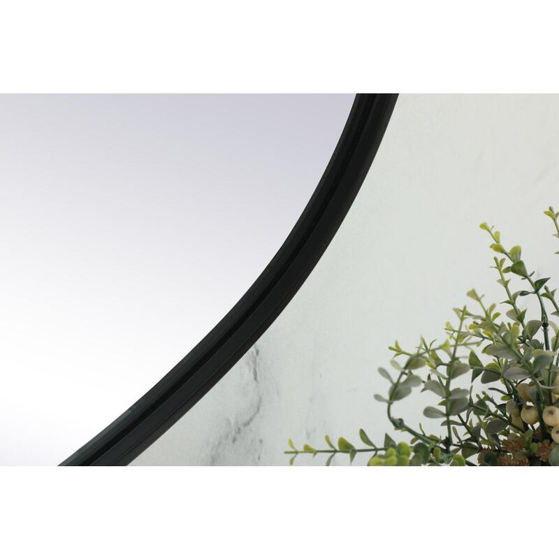 Elegant Decor Metal Frame Oval Mirror 30x48 Inch in Black