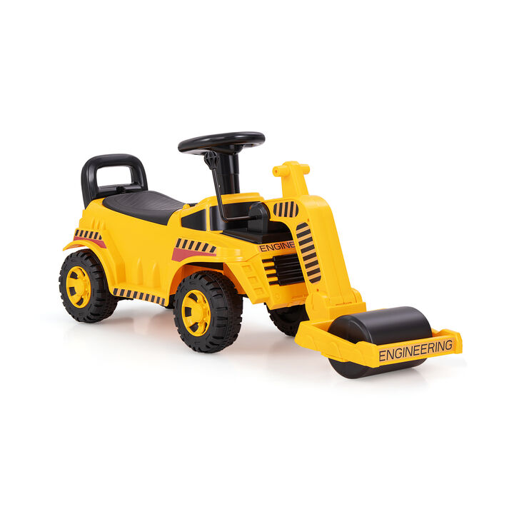 Toddler Ride On Toy Car with Storage Compartment and Adjustable Roller
