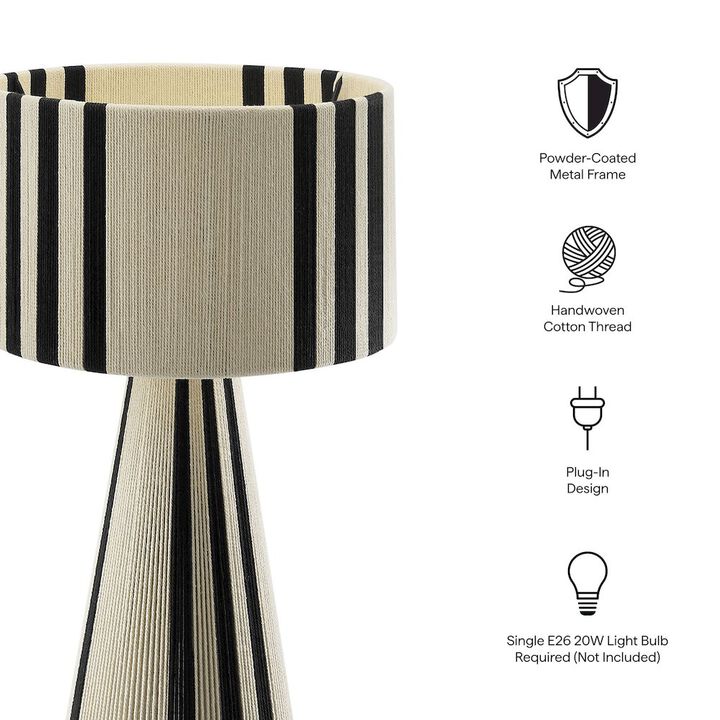 Gia Handwoven Cotton Thread Striped or Plain Table Lamp