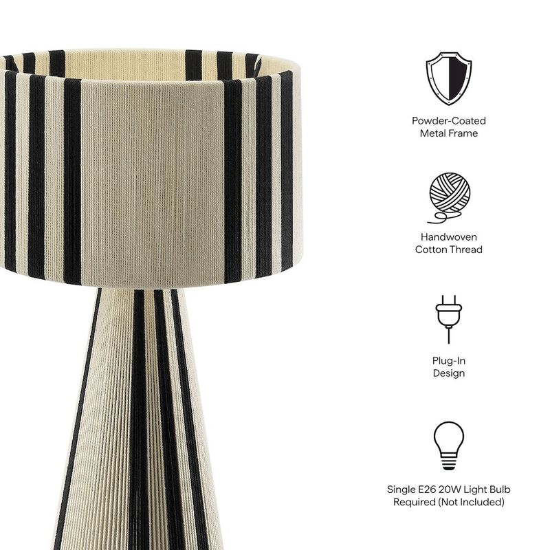 Gia Handwoven Cotton Thread Striped or Plain Table Lamp image number 1