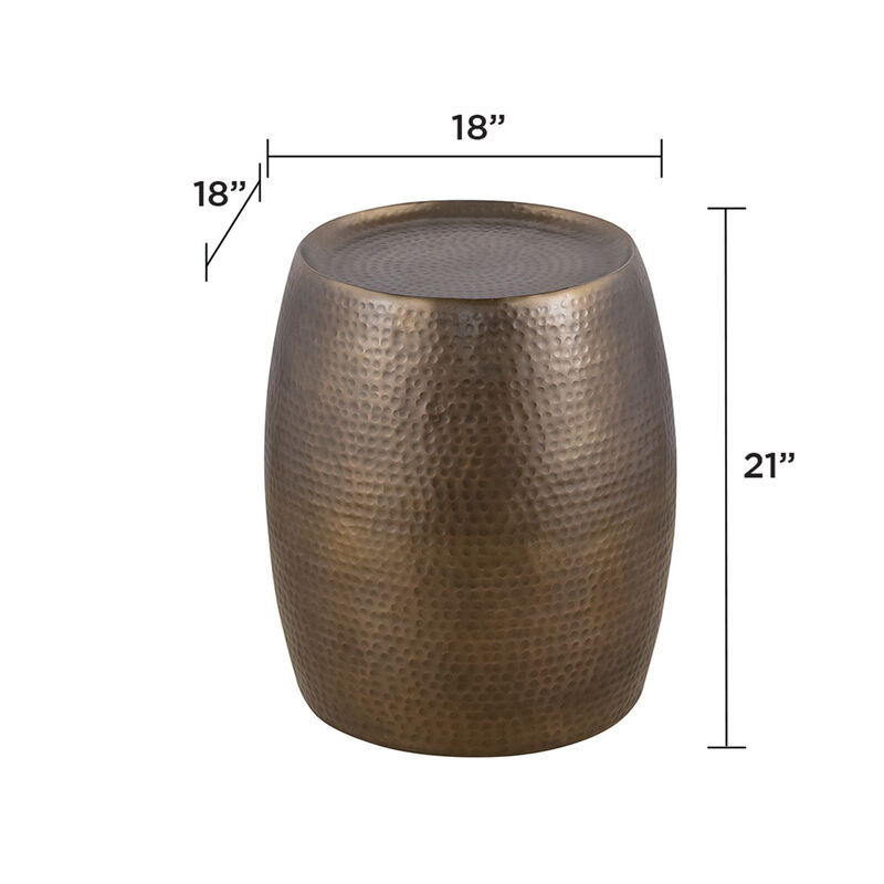 Perravique Gold Hammered End Table image number 4