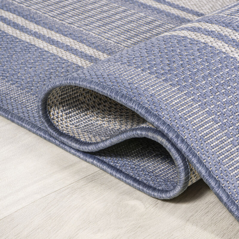 Haynes Modern Double Stripe Indoor/Outdoor Area Rug