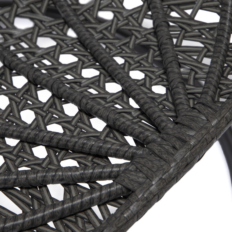 LeisureMod Charcoal Wicker Hanging Egg Swing Chair with Cushion image number 7